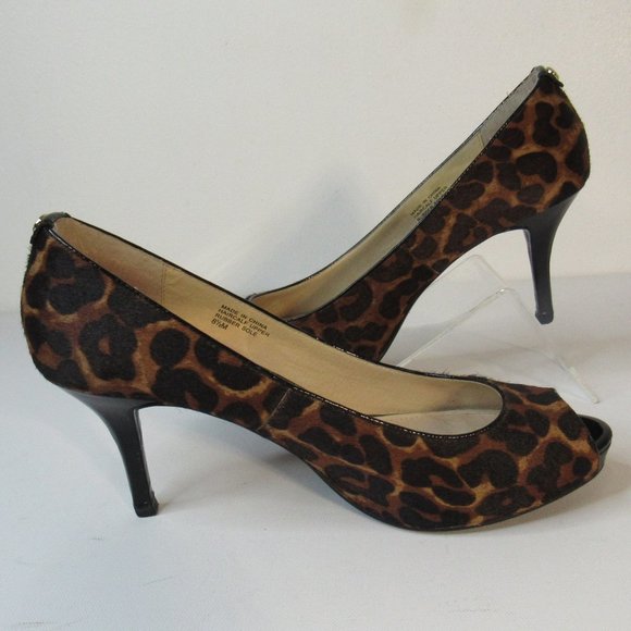MICHAEL KORS Leopard Calf Hair Open Toe Pump - Picture 3 of 10